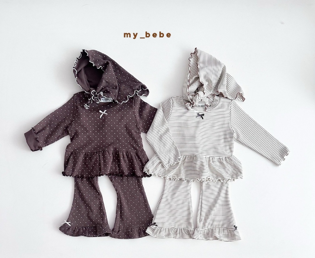 正韓秋Mybebe 巧克力牛奶蝴蝶結花邊褲