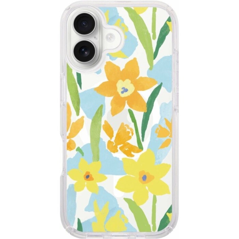 印花樂XThe Hood磁吸透明保護殻-iPhone 17 (兼容MagSafe)/水彩水仙花/黃藍
