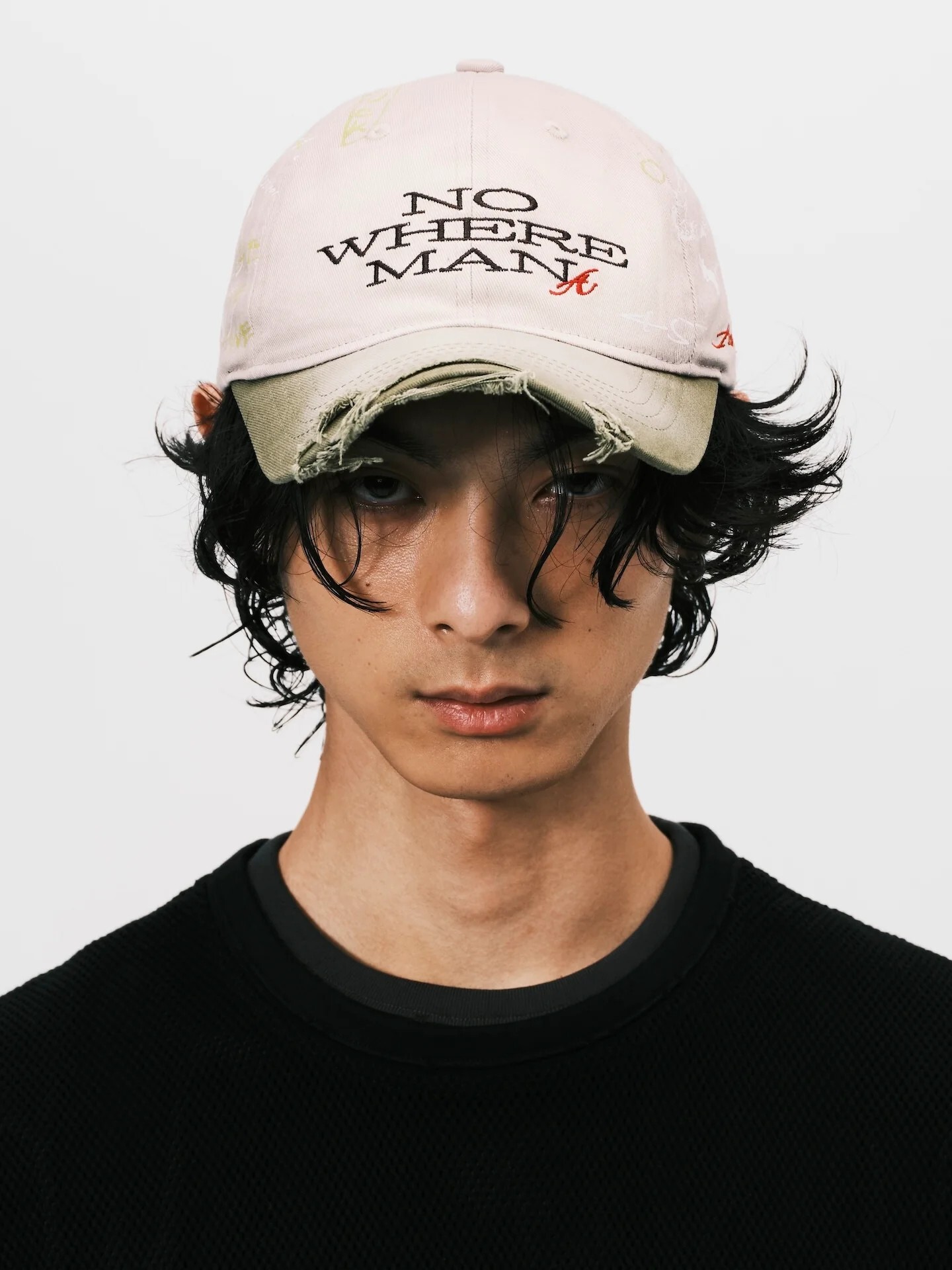 ANOWHEREMAN SKETCH RAW EDGE BASEBALL CAP