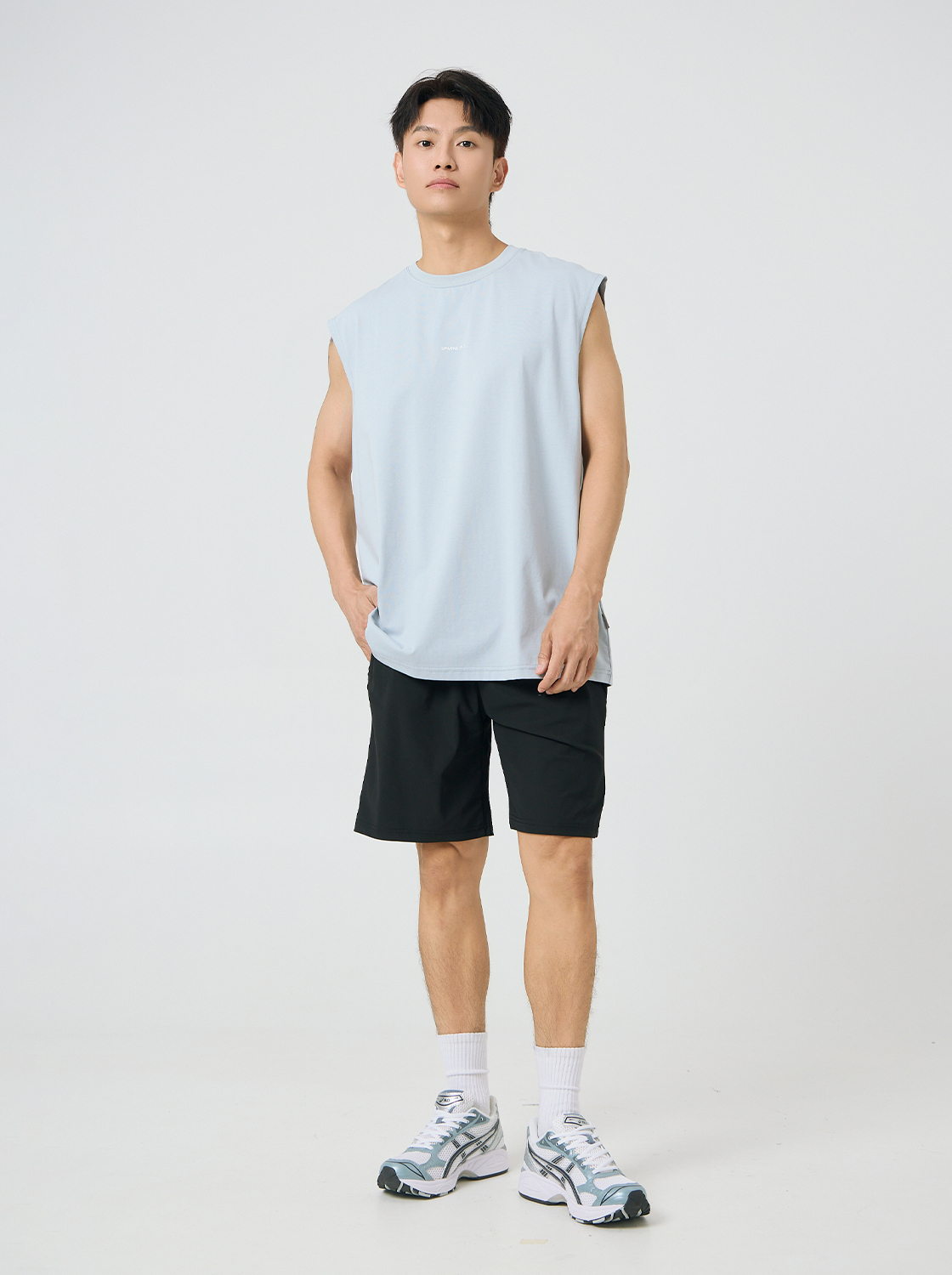 【期間限定】簡約印花涼感寬版背心