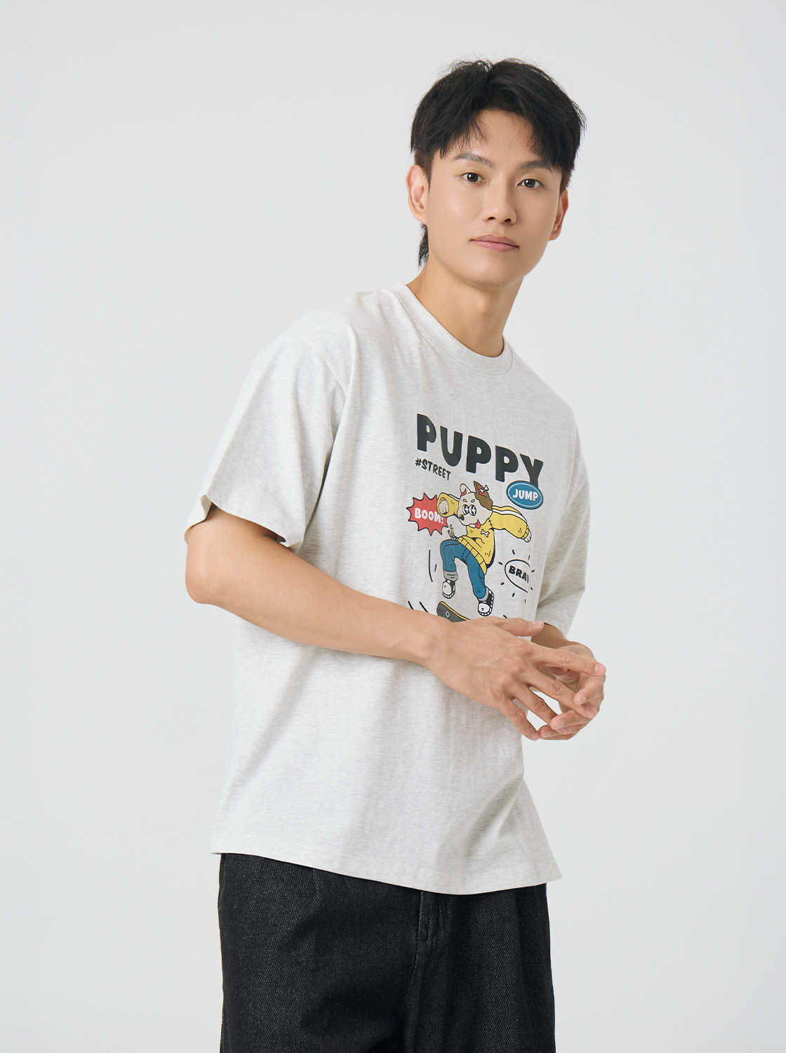 【3件999】【期間限定】街頭貓貓狗狗印花TEE