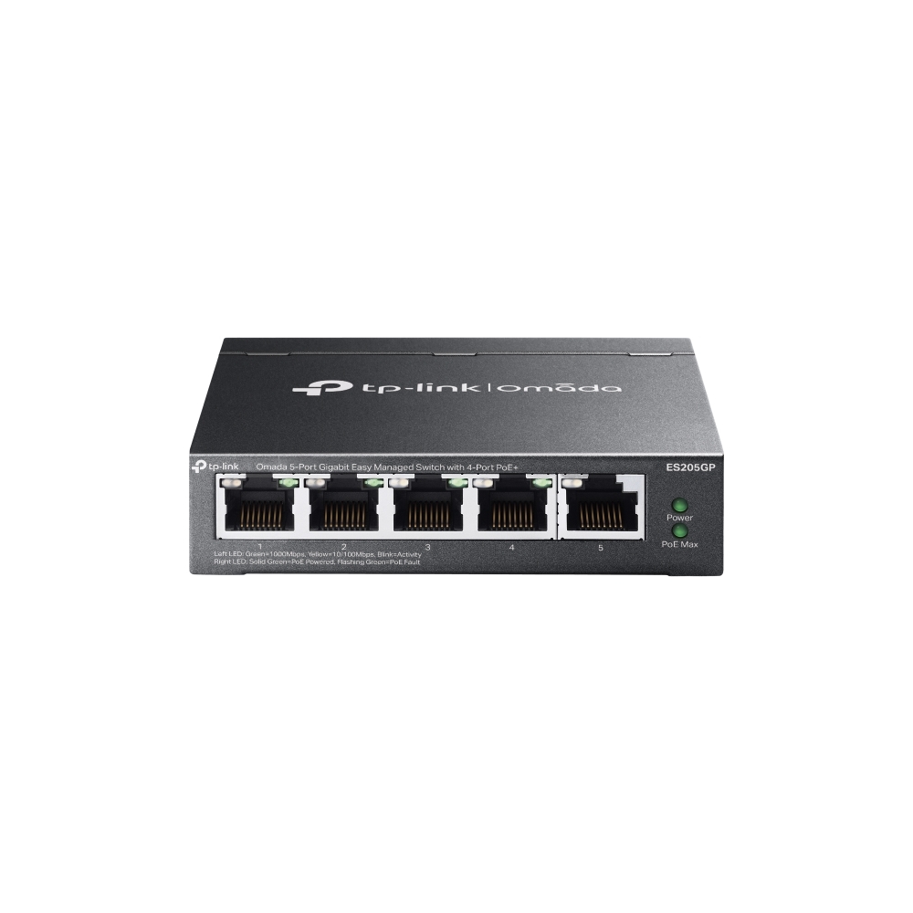 TP-Link Omada ES205GP 5 埠 Gigabit 簡易管理型交換器｜4 埠 PoE+ 網絡交換器