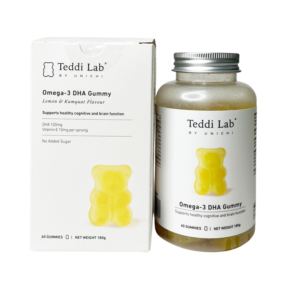 澳洲 Unichi Omega-3 DHA GUMMY 黃色金桔檸檬小熊軟糖180g (60粒)