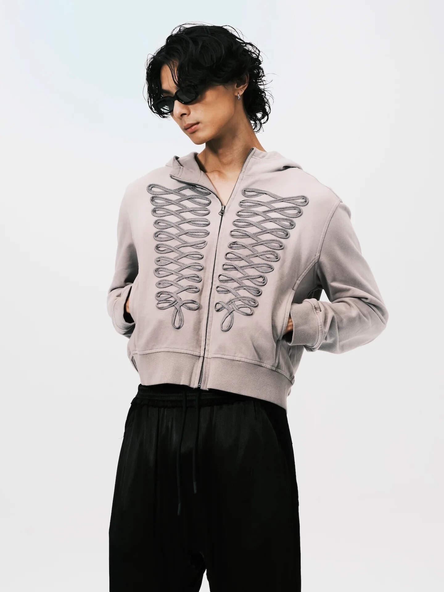 ANOWHEREMAN WASHED NAPOLEON ZIP HOODIE 漸層 水洗 連帽 外套