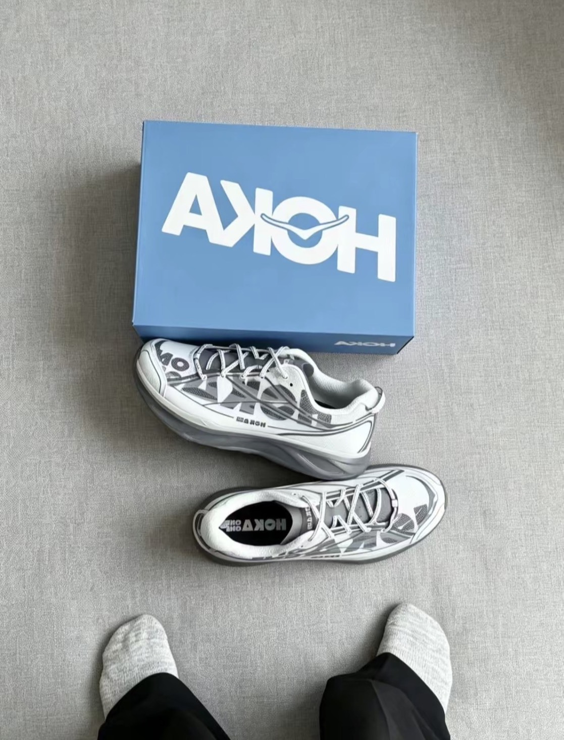 HOKA ONE ONE Huaka Pro "Atmosphere Grey" 白灰 1176672-CTLL