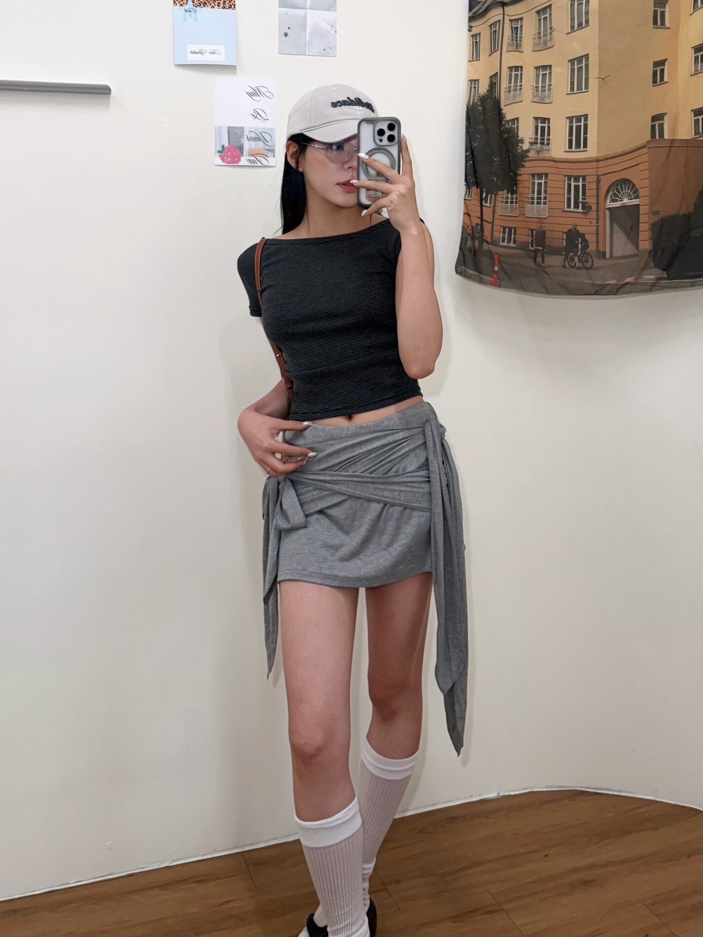 綁定少女的愛 雙繩包臀棉質短裙
