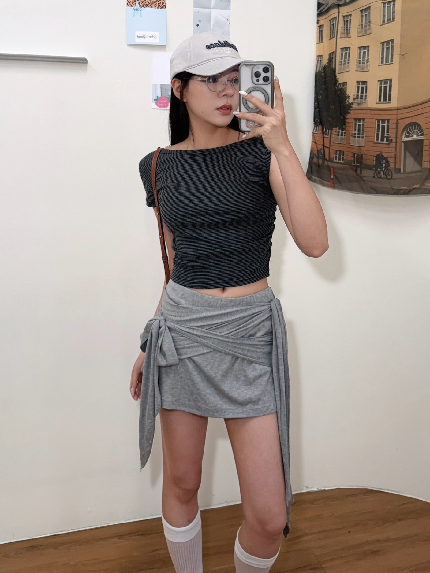 綁定少女的愛 雙繩包臀棉質短裙