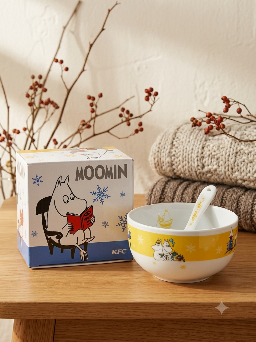 日本KFC x MOOMIN 限量陶瓷碗與湯匙套組 #C6