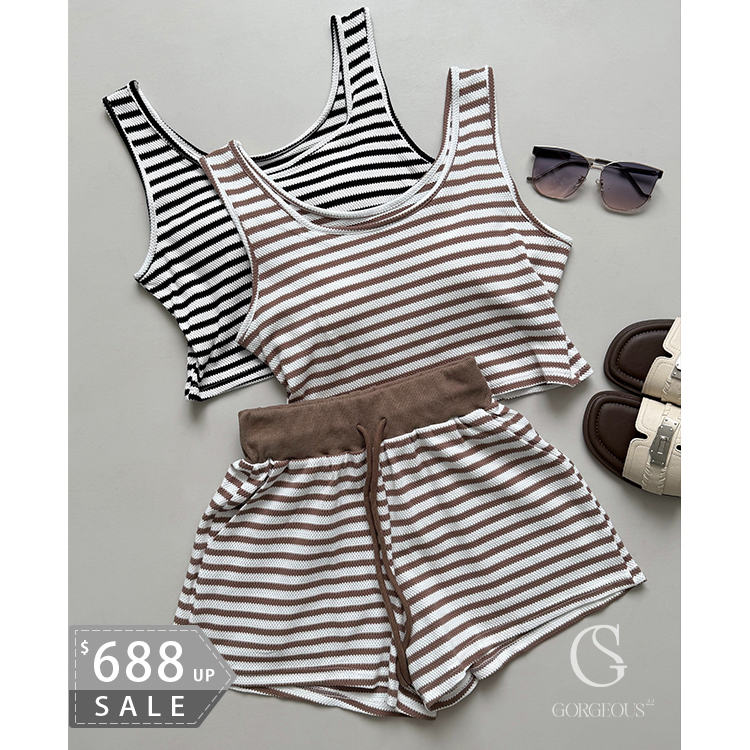 G6138 「條紋背心+短褲SET」