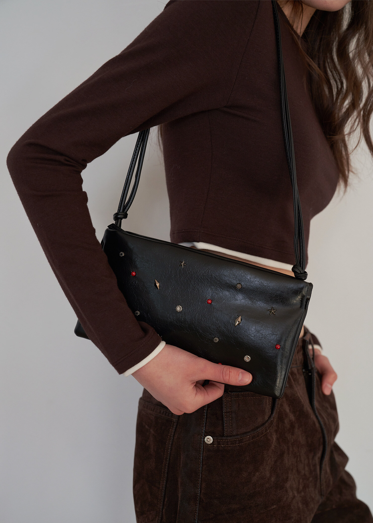 Kwani Two Pocket Studded Bag