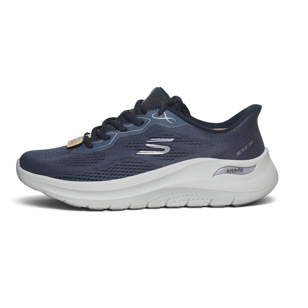 SKECHERS 休閒鞋 ARCH FIT 2 藍色 寬楦 足弓 瞬穿 女 150338WNVY