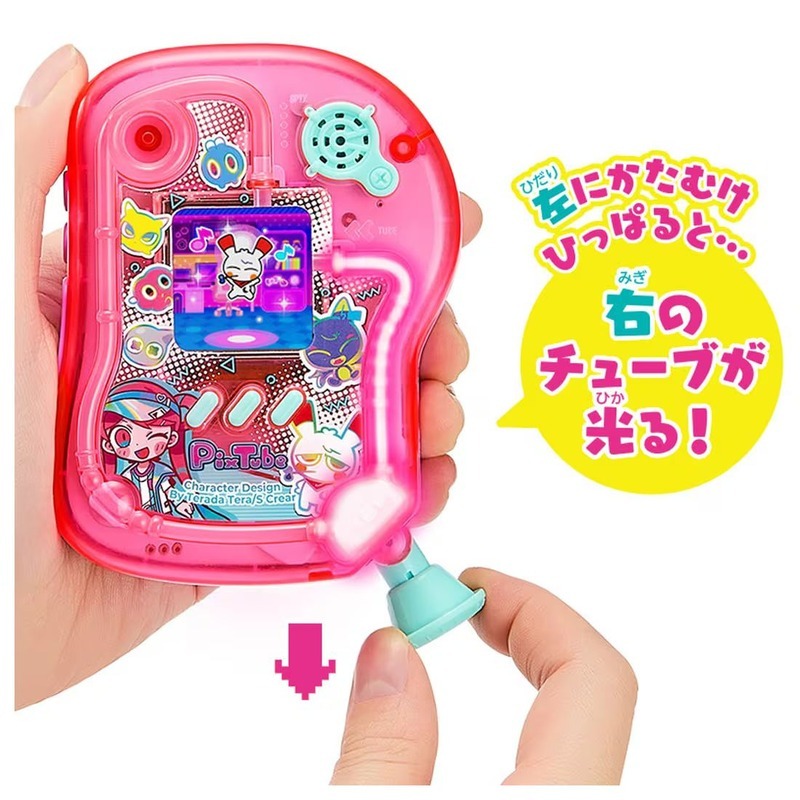《 TAKARA TOMY 》  Pixtube霓虹燈管養成電子機(透明粉)