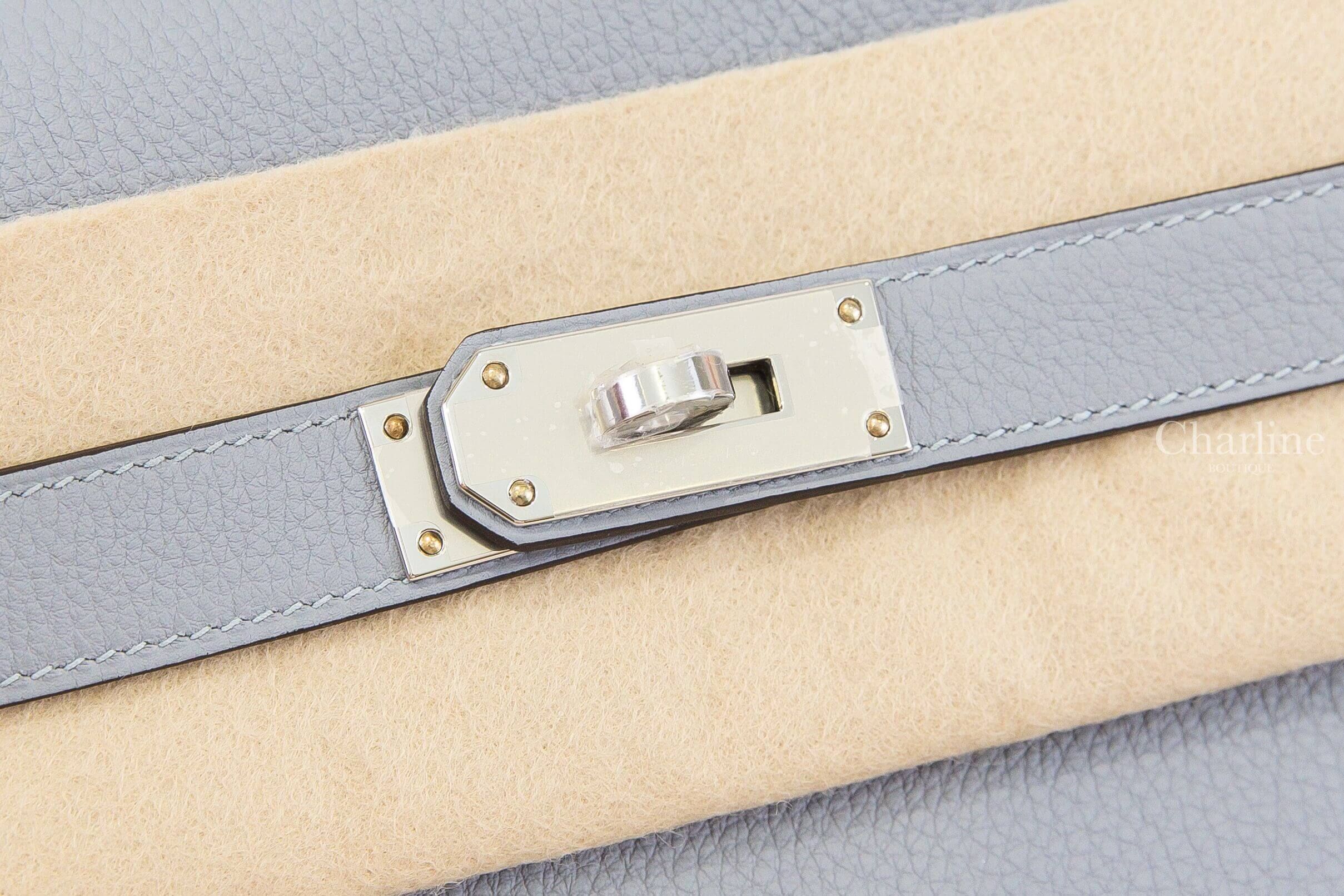 Hermès Kelly Messenger PM P0 Gris Pantin Veau Togo 木偶灰銀釦小型肩背包