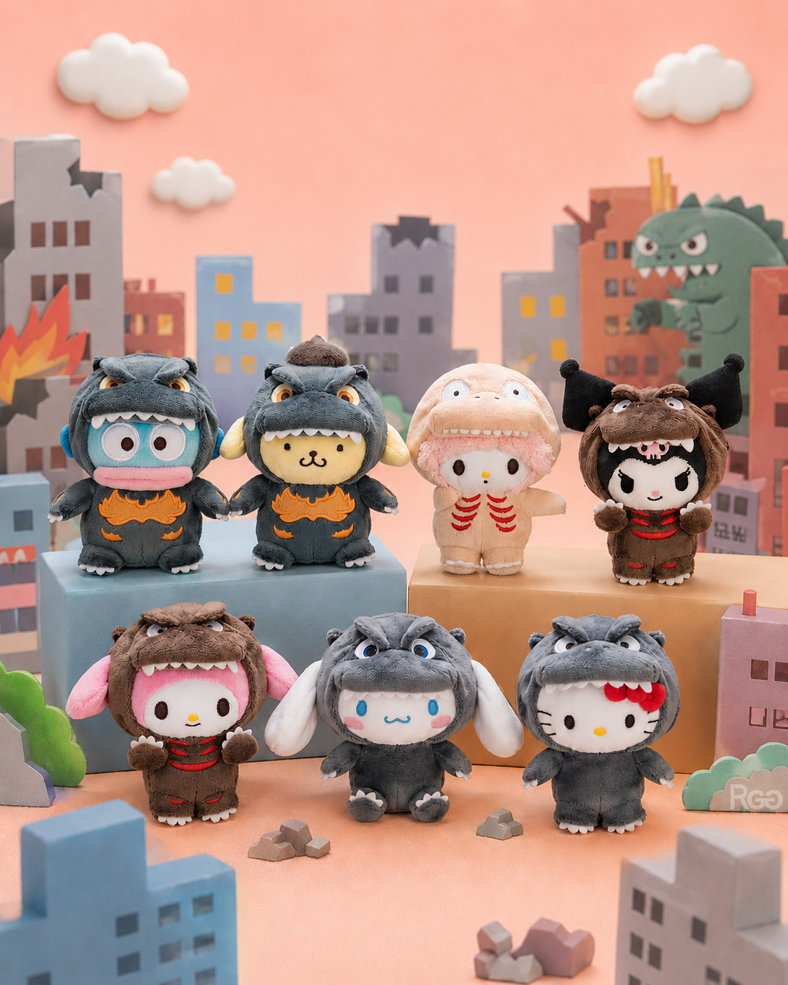 GODZILLA X Sanrio 哥吉拉 三麗鷗 聯名 吊飾鑰匙圈