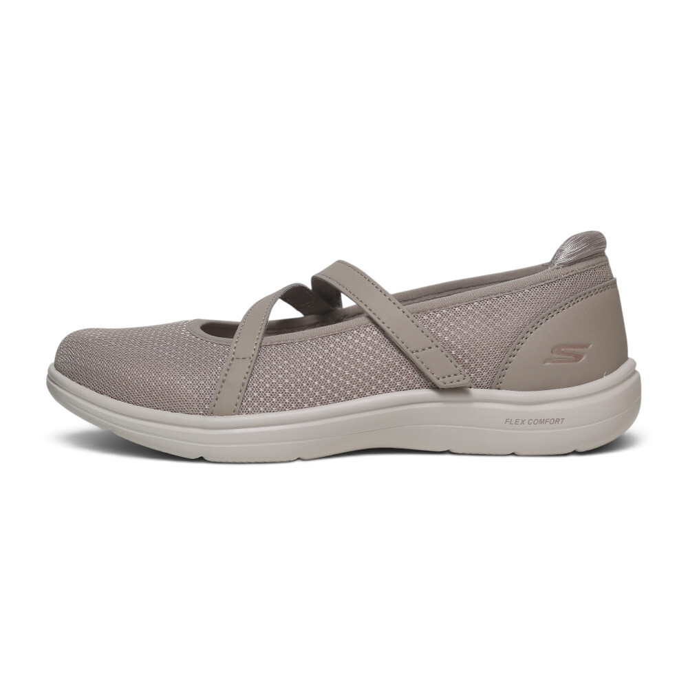 SKECHERS 休閒鞋 FLEX RADIANT 卡其 娃娃鞋 女 138530TPE