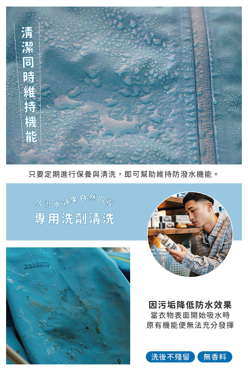 FreddyLeck日本製戶外機能衣物專用洗衣精 300ml|適用 GORE-TEX®、防潑水外套等機能布料