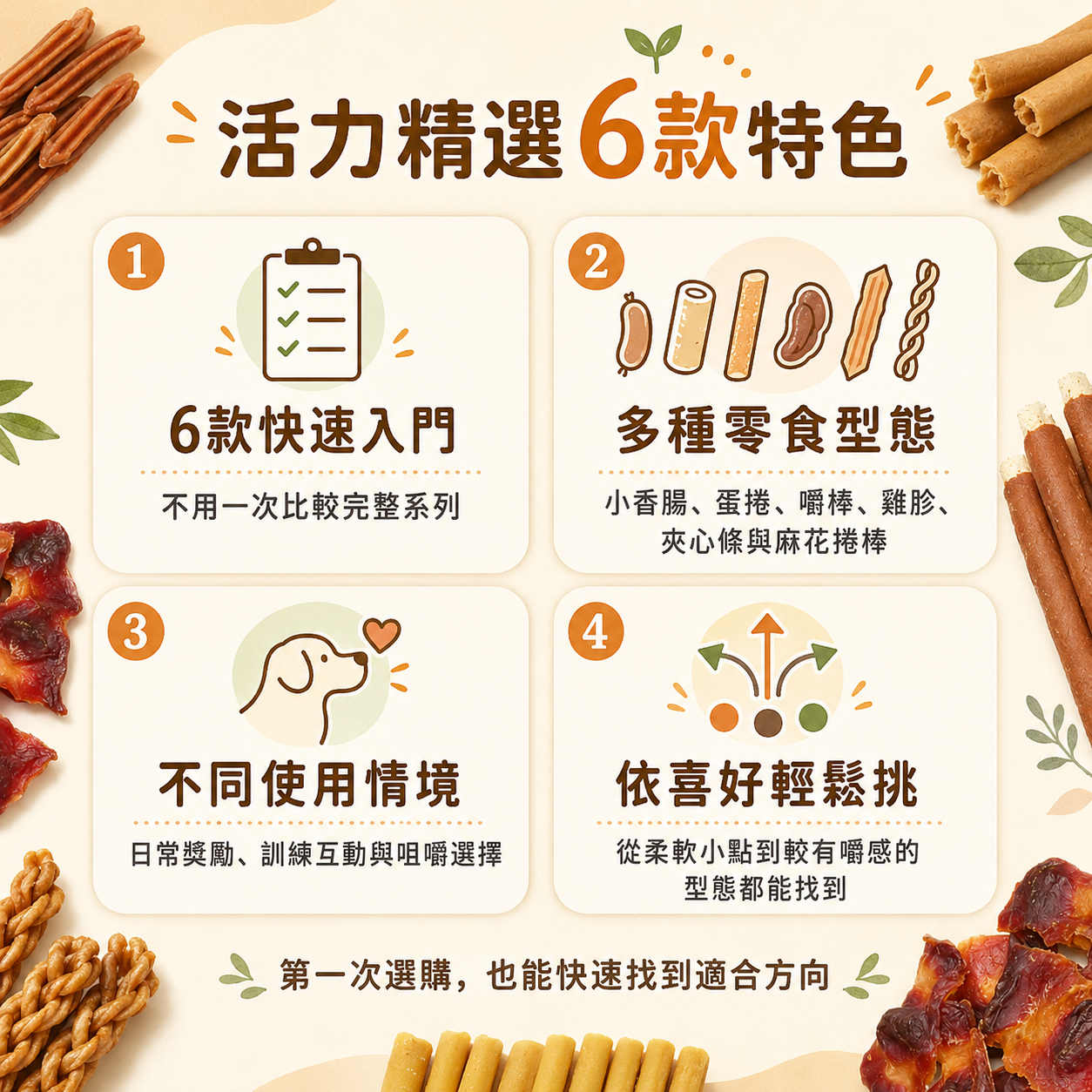 GooToe 活力零食｜活力精選推薦｜6款犬用零食可選