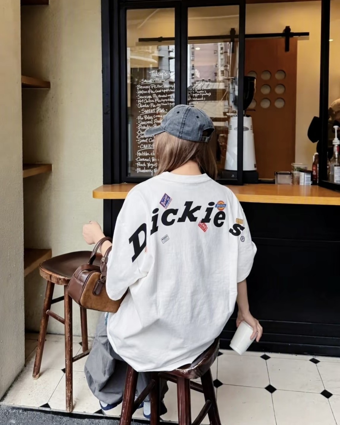 Dickies 美式 復古 弧形 大字 貼紙 印花 Logo 純棉 短袖 4色