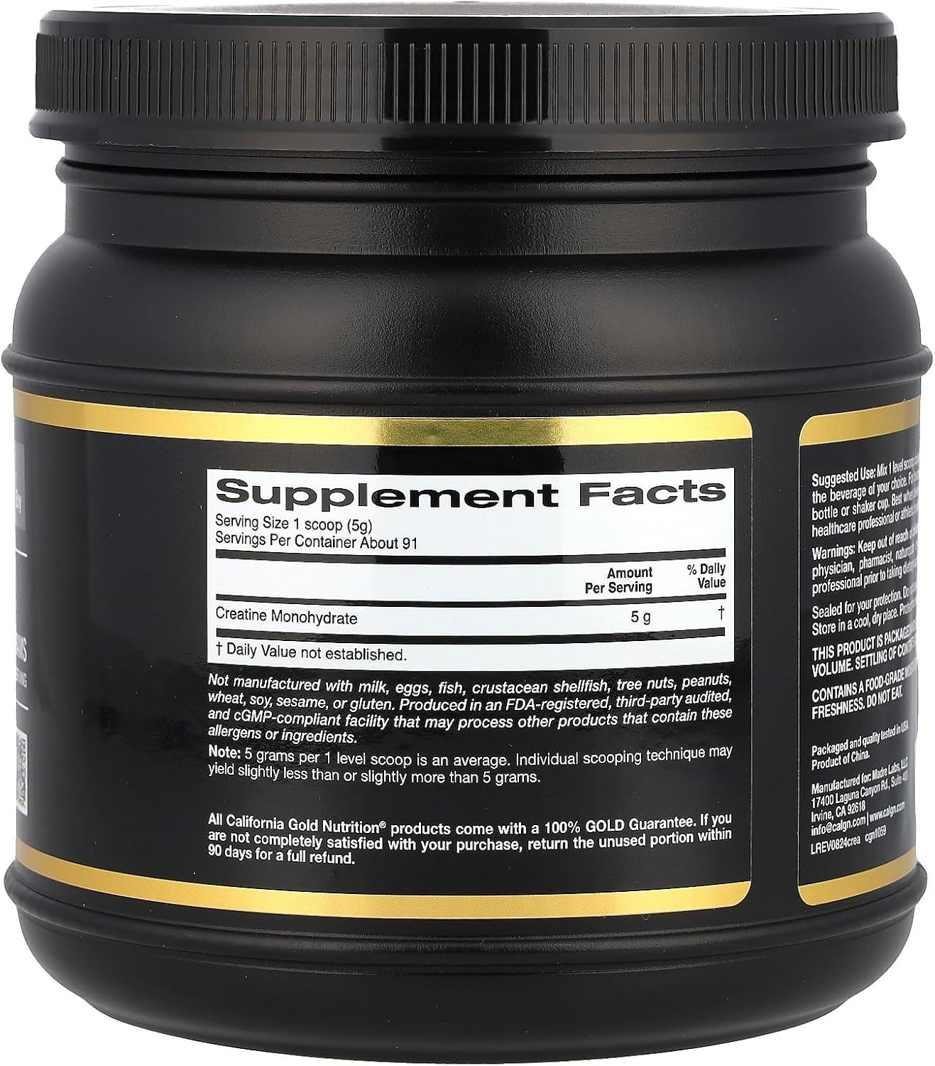 代購 California Gold Nutrition, Sport, Pure Creatine Monohydrate, Unflavored, 1 lb (454 g)