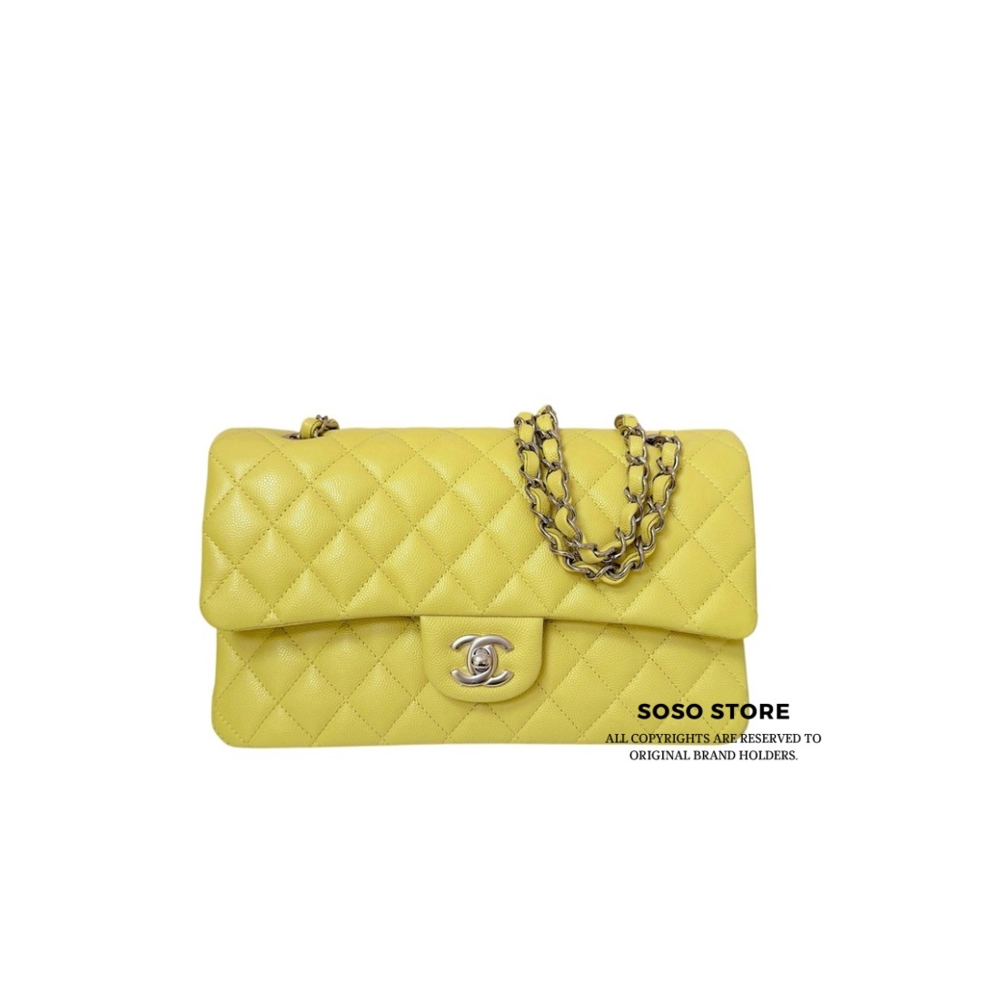 Chanel Classic Double Flap Medium - Lemon Yellow / SHW