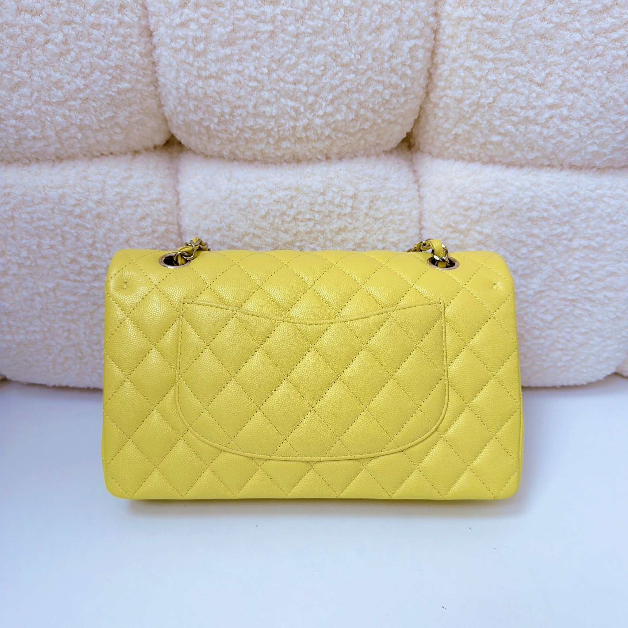 Chanel Classic Double Flap Medium - Lemon Yellow / SHW