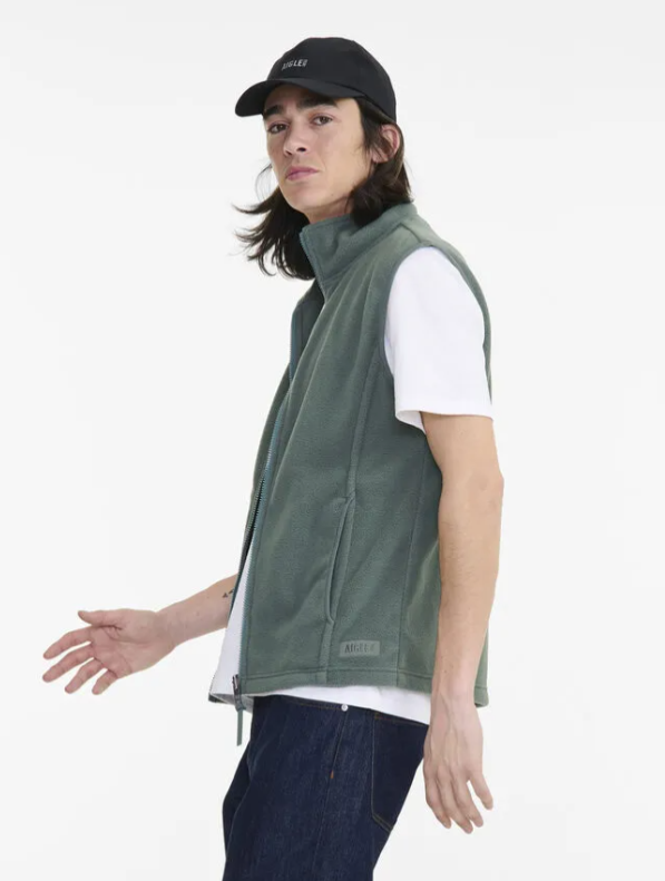 LYS02384 Aigle 男裝企領抓毛絨背心外套