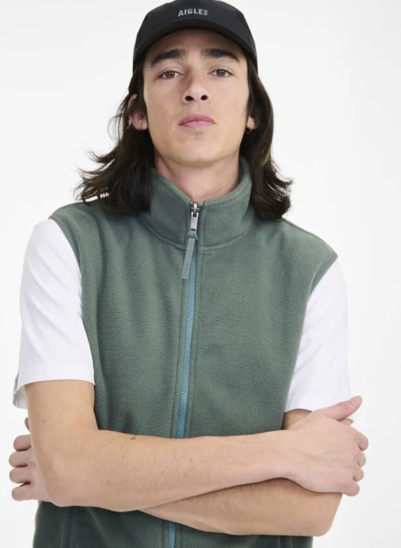 LYS02384 Aigle 男裝企領抓毛絨背心外套