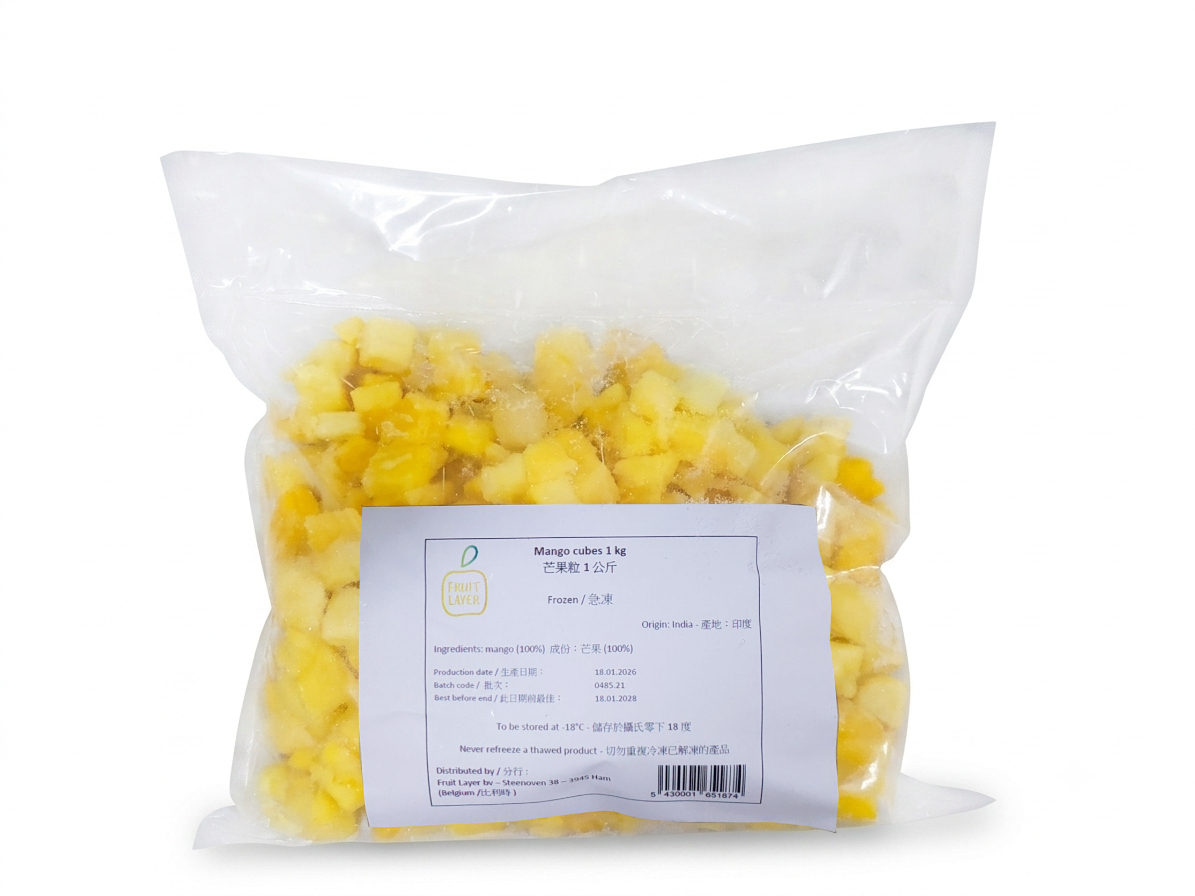 比利時 (Fruit Layer) IQF 芒果粒  1千克/包  (-18°C)