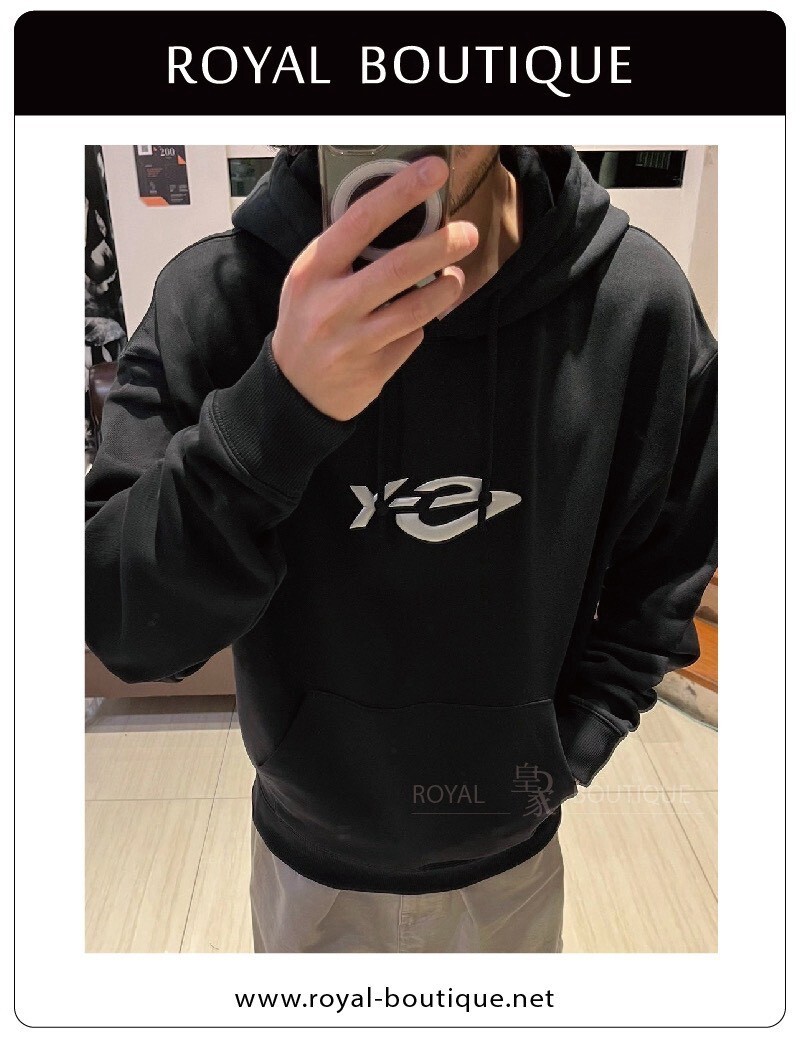 Y-3 胸口立體燙銀LOGO連帽T