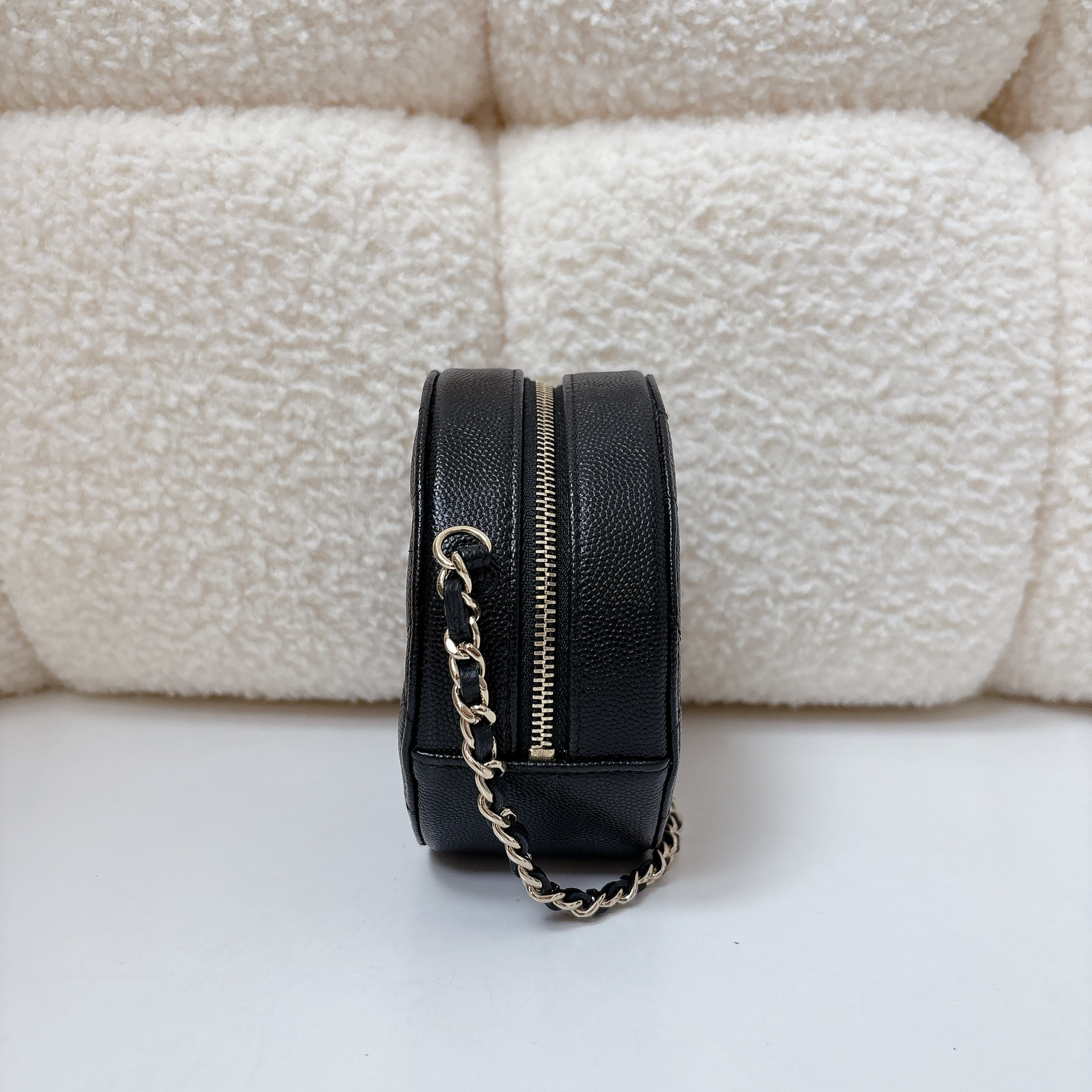 Chanel Classic Round Clutch with Chain - Black / SHW