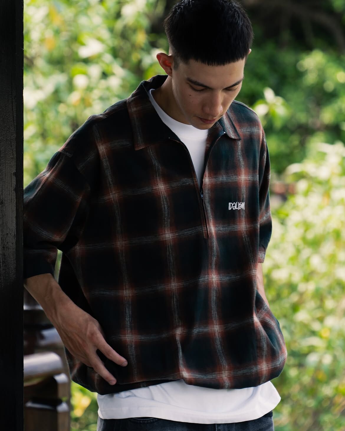idealism 格紋 短袖 POLO｜Check Zip Polo（26SS）