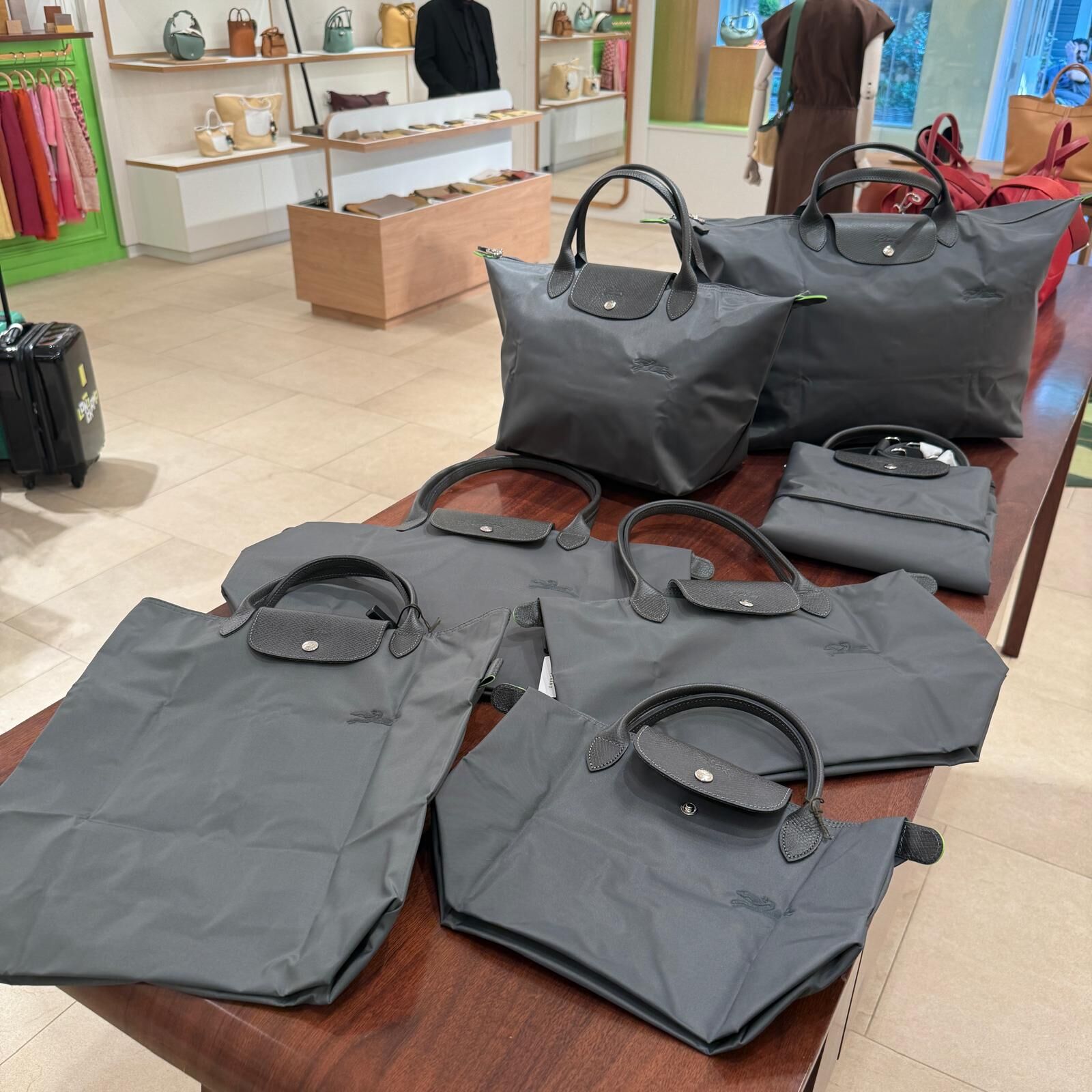 Longchamp graphite grey bags