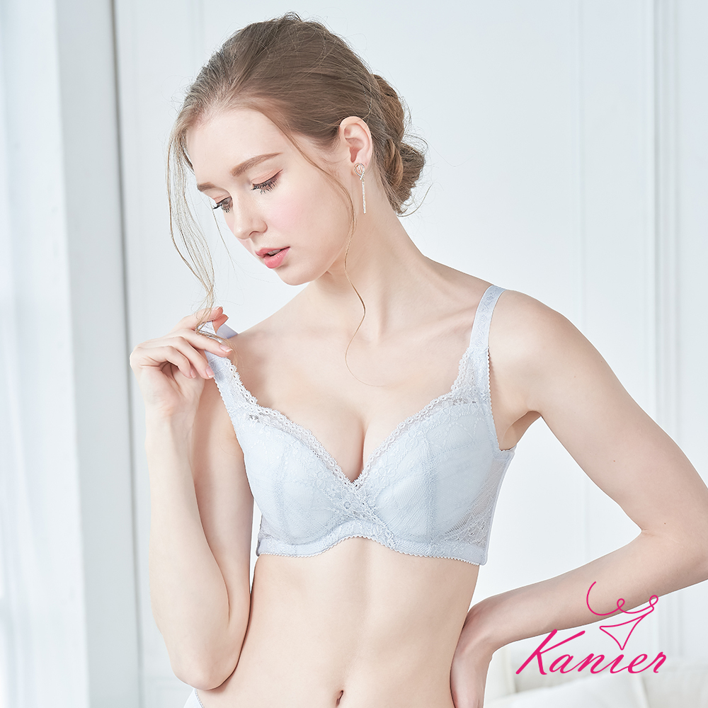 【Kanier卡妮兒】絢綴交錯．內月牙提托 機能型軟鋼圈內衣【 2371  藍 -B / C / D 罩杯 】