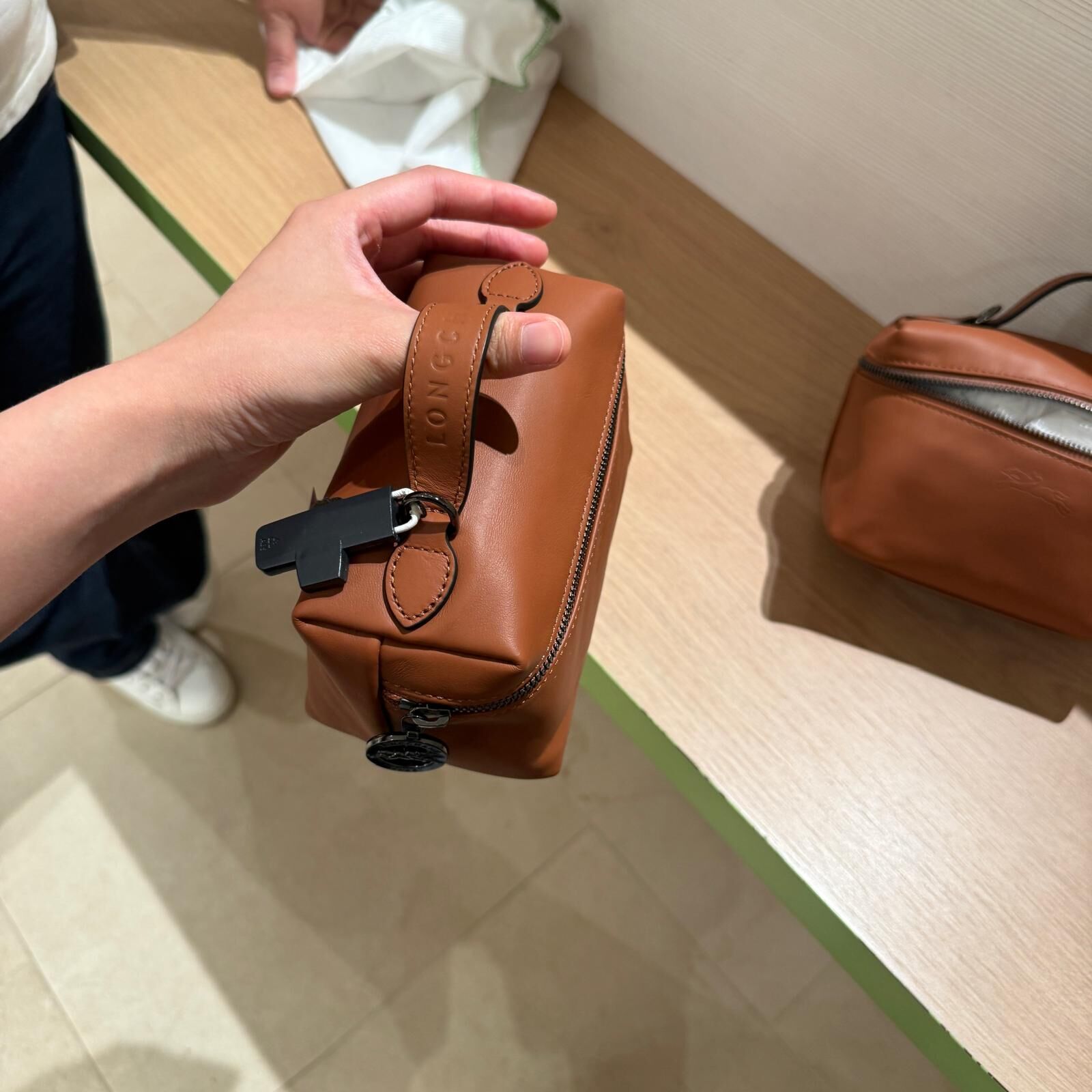 Longchamp vanity case crossbody bag brown