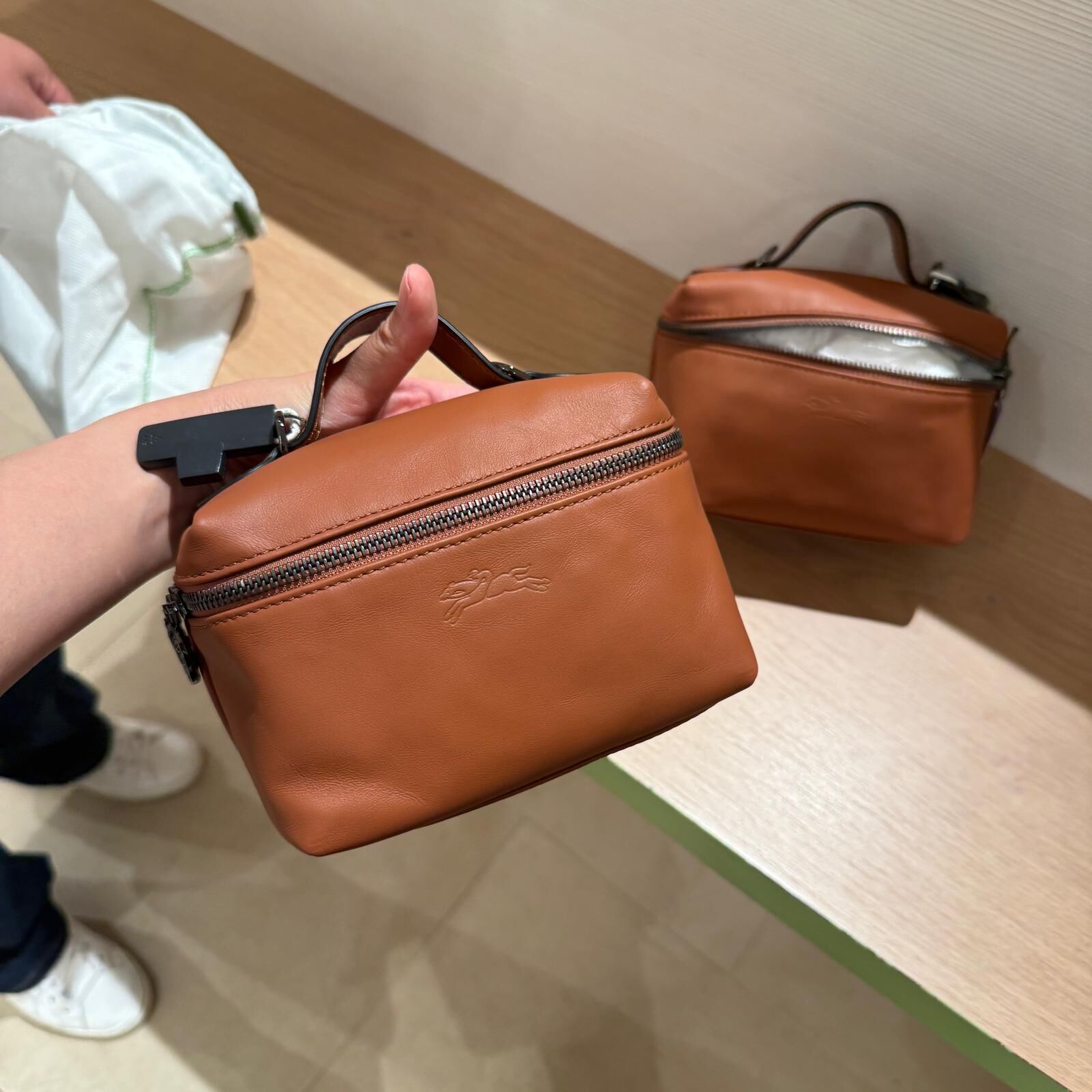 Longchamp vanity case crossbody bag brown