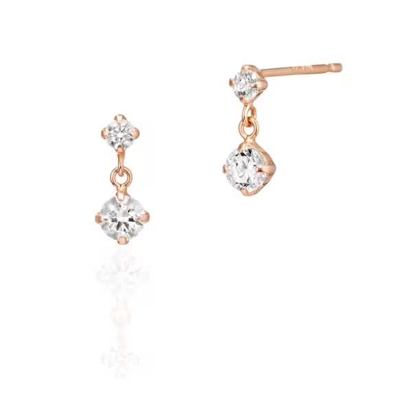 4℃ - K10 Pink Gold Earrings K10 玫瑰金耳環（吊墜款）