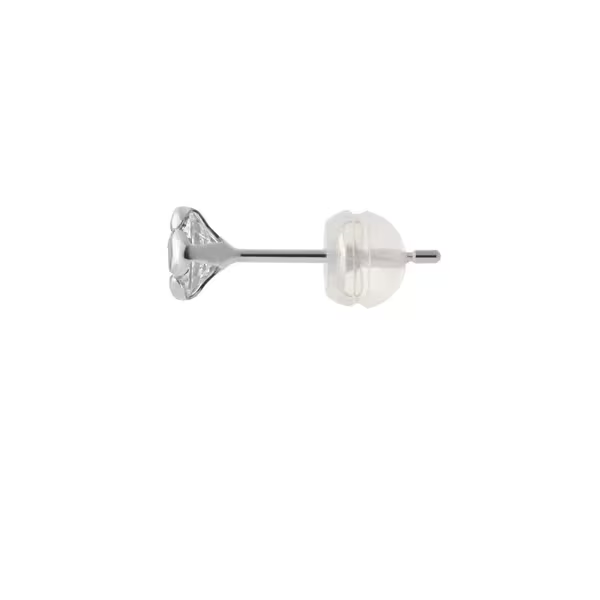 4℃ - K10 White Gold Earrings K10 白金耳環（單鑽花朵石款）