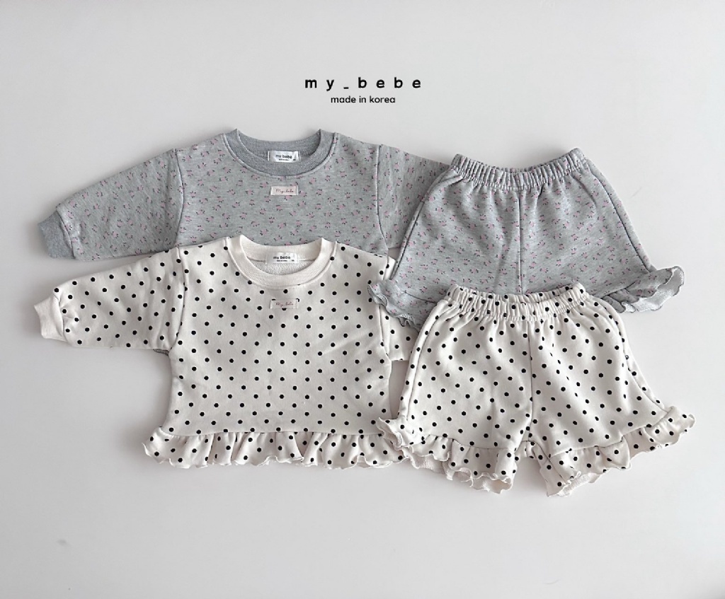 正韓秋Mybebe 點點碎花短褲套裝