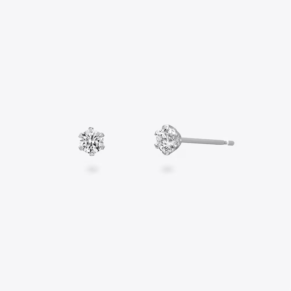 CANAL 4℃ -K10 White Gold Earrings K10 白金耳環（月亮造型款）
