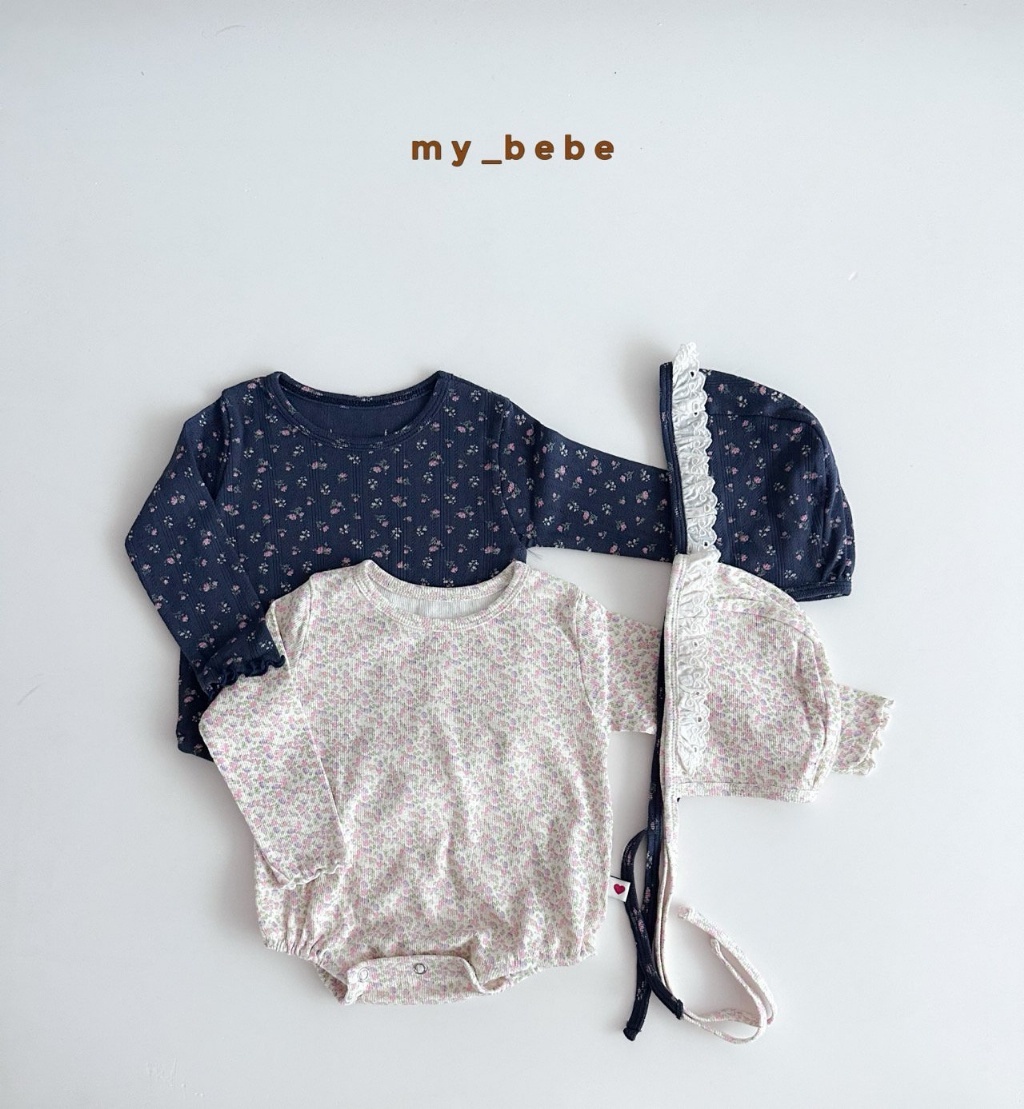 正韓秋MYBEBE 嫩嬰碎花包屁衣