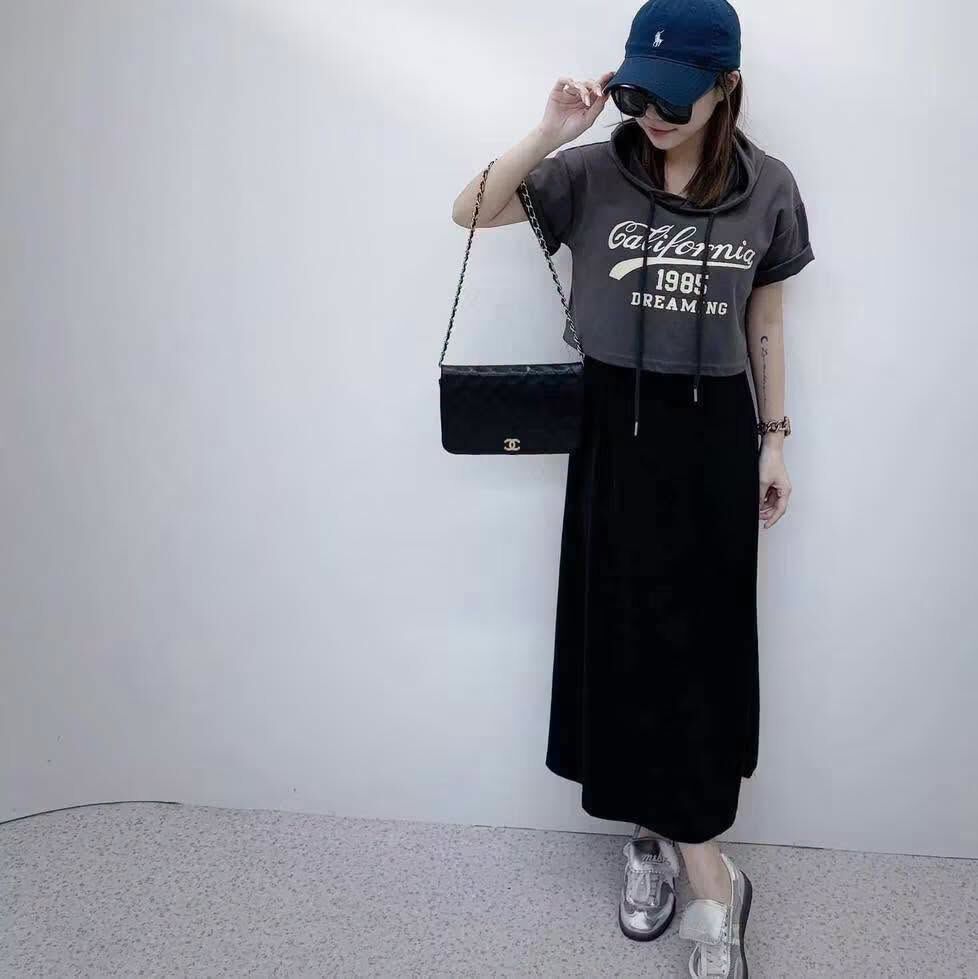 【帥氣又顯瘦的帽tee+長洋套裝組】（現貨）