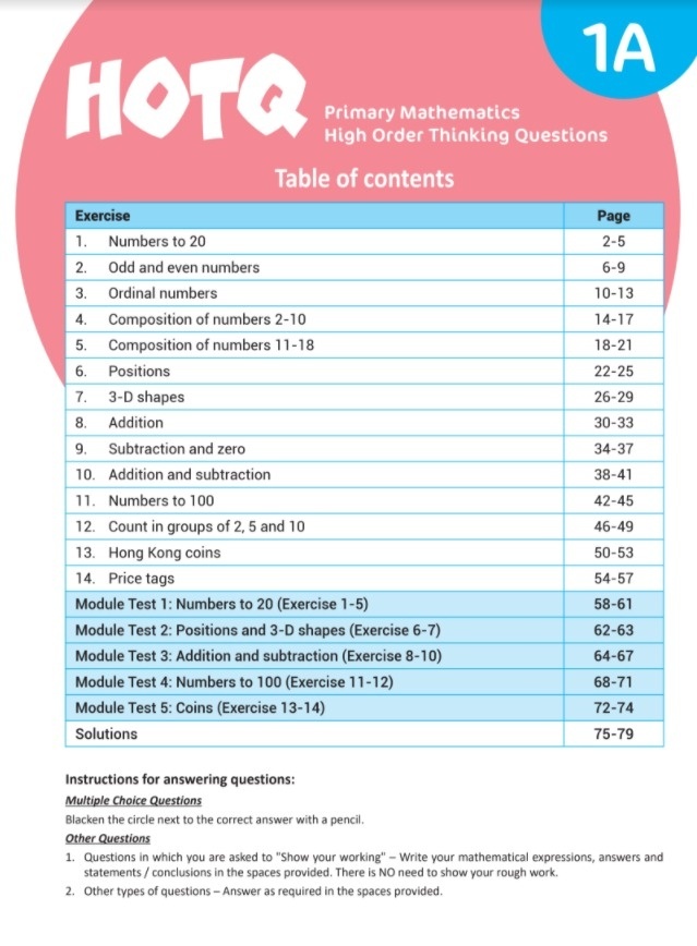 【多買多折】HOTQ Primary Mathematics High Order Thinking Questions 1A