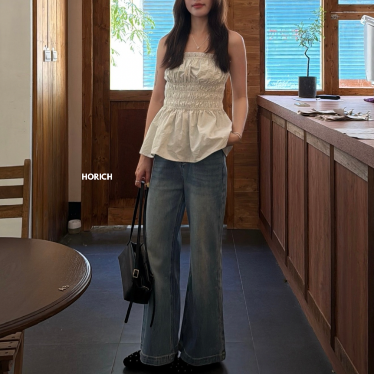 𝗔𝘂𝗴.𝟬𝟰/51356-四面彈小個子直筒寬褲S-XL-藍