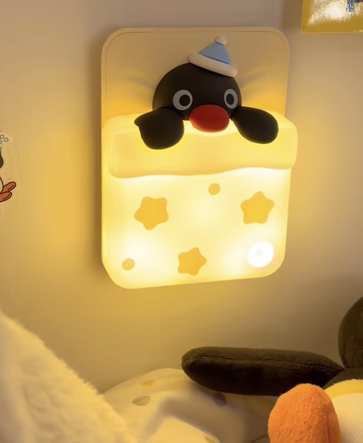 PINGU 企鵝 躺好了 蓋棉被  氛圍感 免鑽洞 磁吸 小夜燈 夜燈