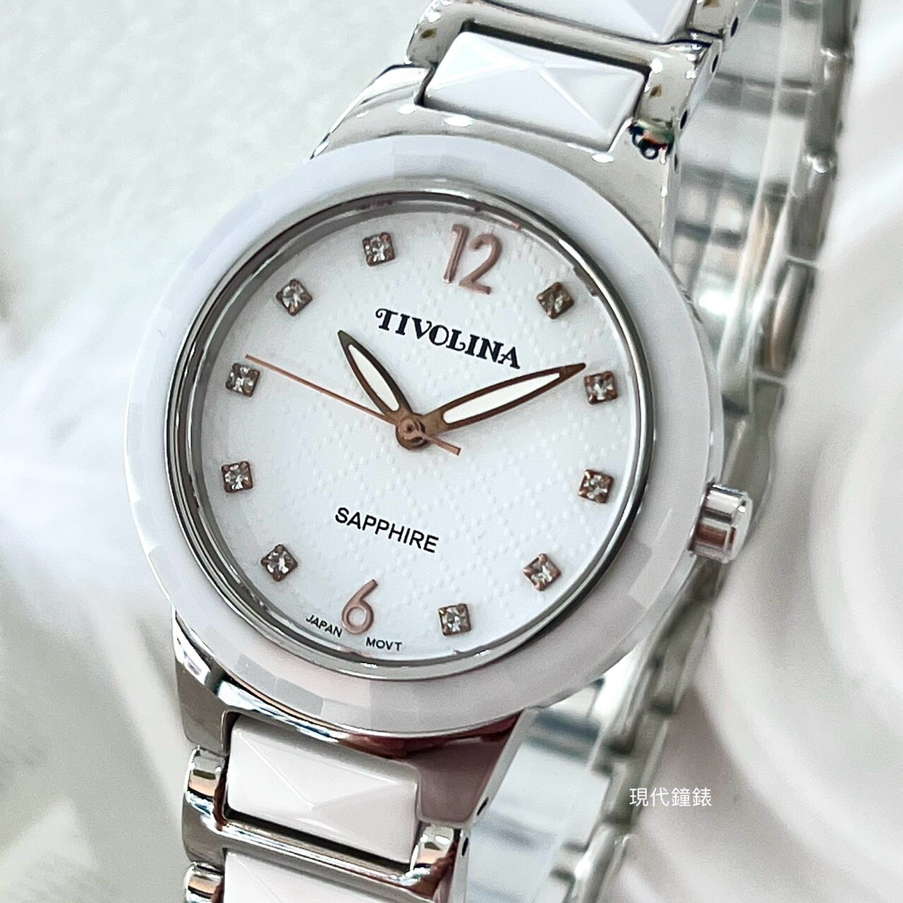 【TIVOLINA】甜心格紋陶瓷腕錶 BAW3723-W 32mm 現代鐘錶