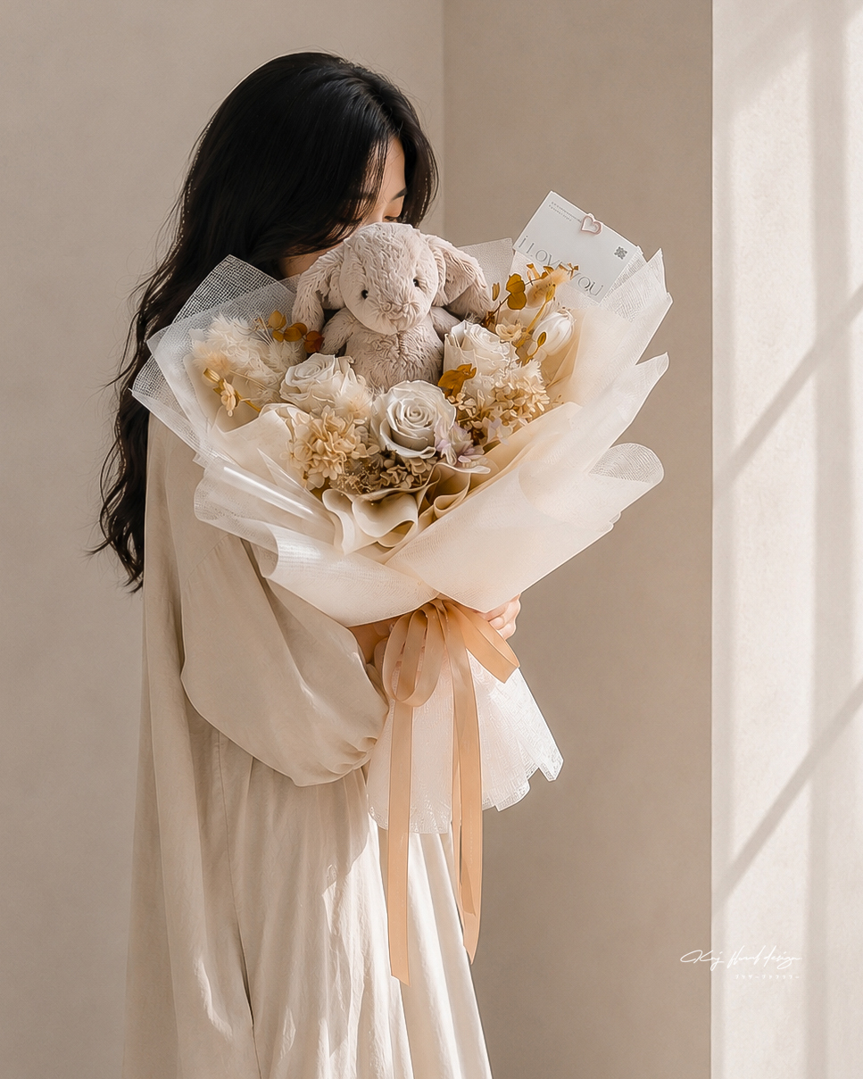 Jellycat 兔兔永生花束系列