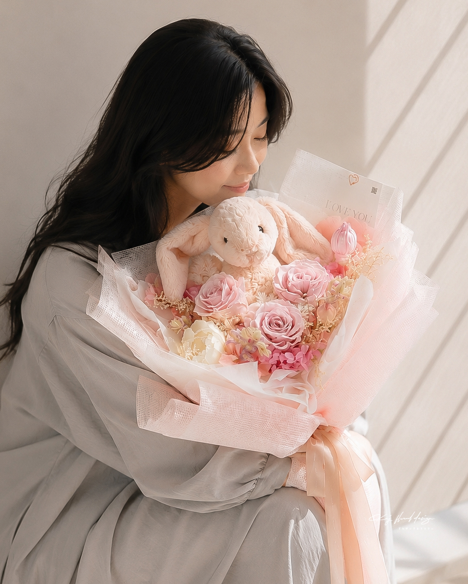 Jellycat 兔兔永生花束系列