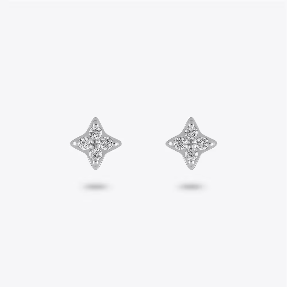 CANAL 4℃ Silver earrings 純銀耳環（EARFLOW 十字閃耀款）