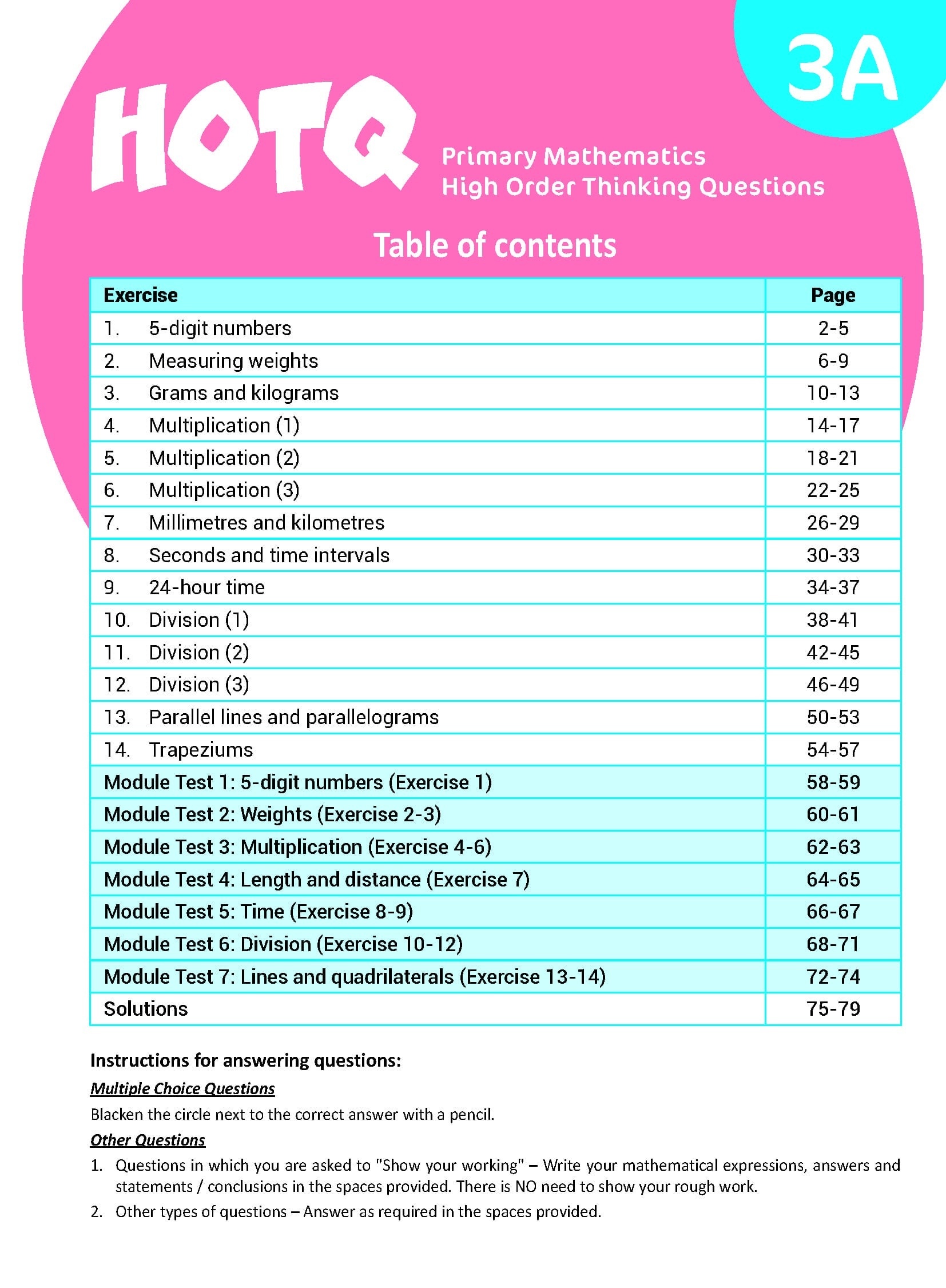 【多買多折】HOTQ Primary Mathematics High Order Thinking Questions 3A