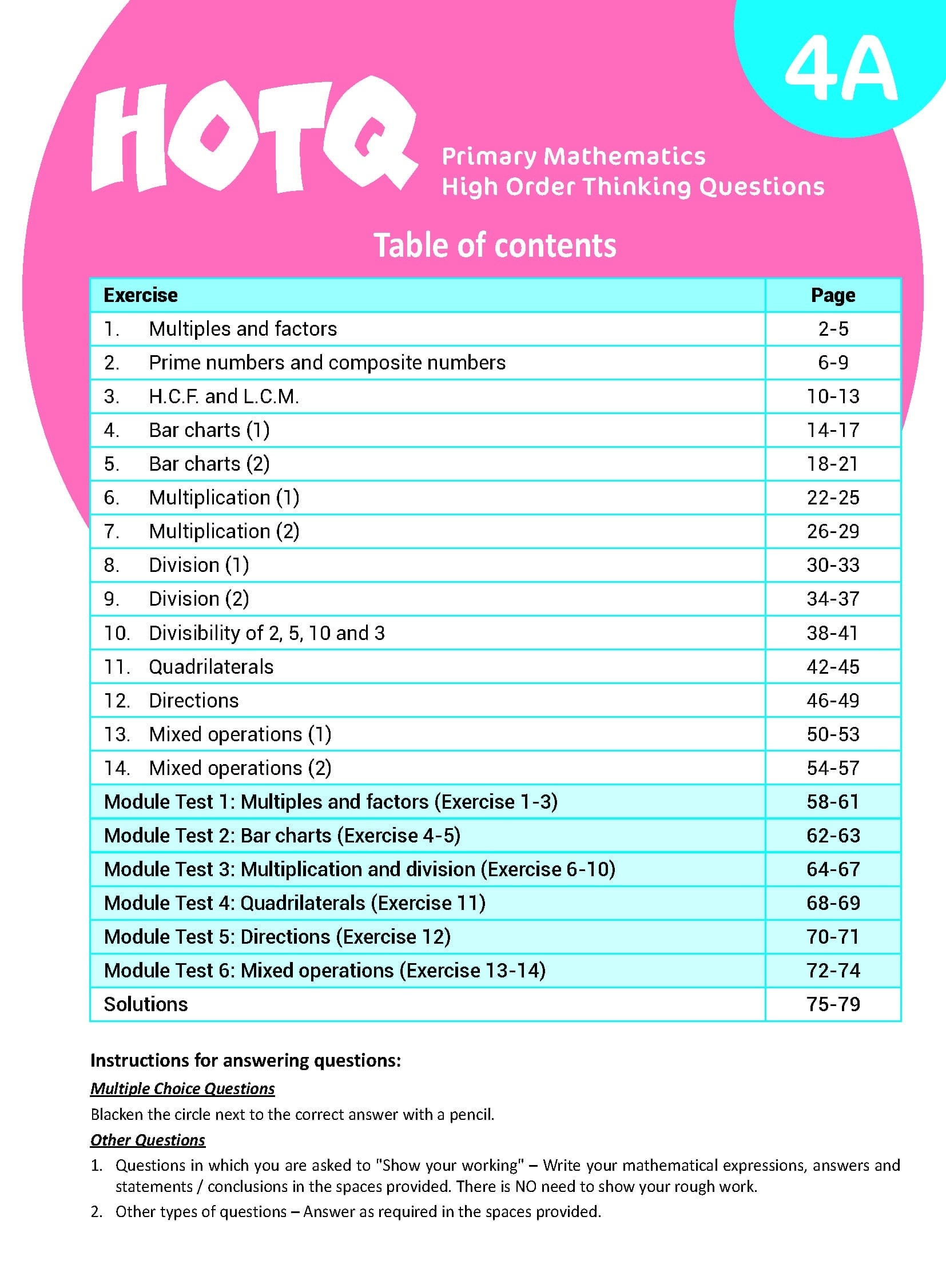 【多買多折】HOTQ Primary Mathematics High Order Thinking Questions 4A